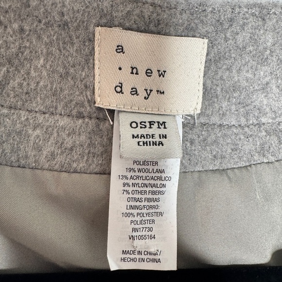 A New Day Gray Wool Blend Open Front Blazer Jacket, OSFM - Picture 3 of 6